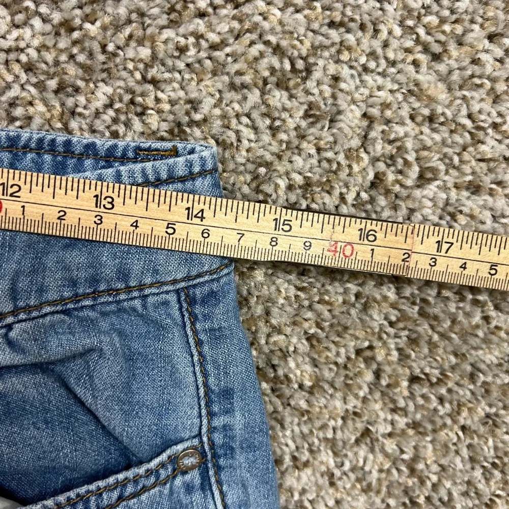 Free People Distressed Flare Jeans Light Wash Wide Leg Denim W26